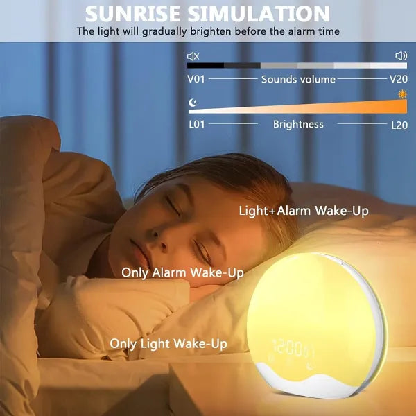 GlowNova Dawn Simulator Alarm Clocks US14