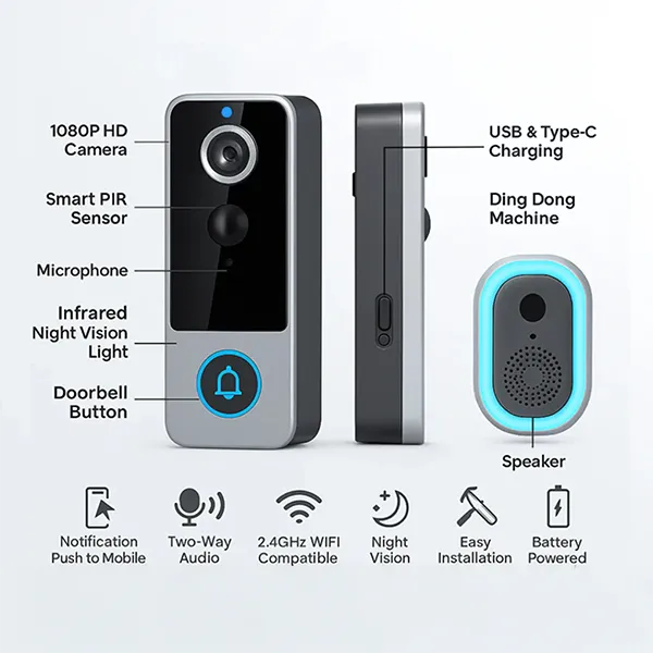 OliCam KZ Doorbell Cameras Without Subscription US46