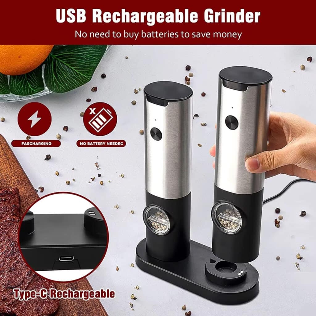 SaltNexa Electric Salt And Pepper Grinders US14